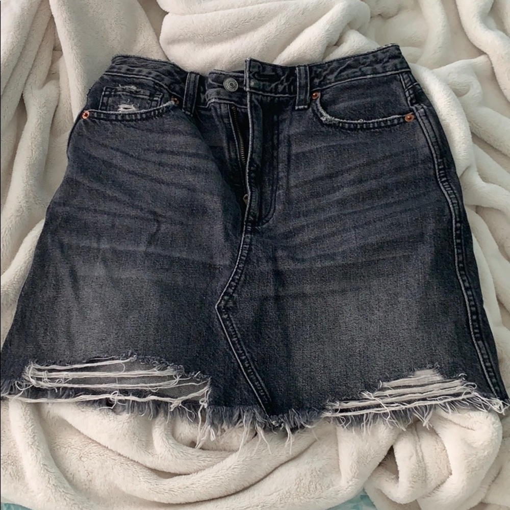 Black ripped Abercrombie and Fitch denim skirt